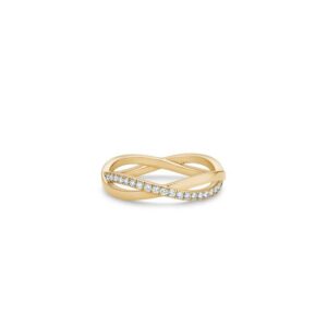 De Beers Eternity Bands Infinity half pavé band in yellow gold