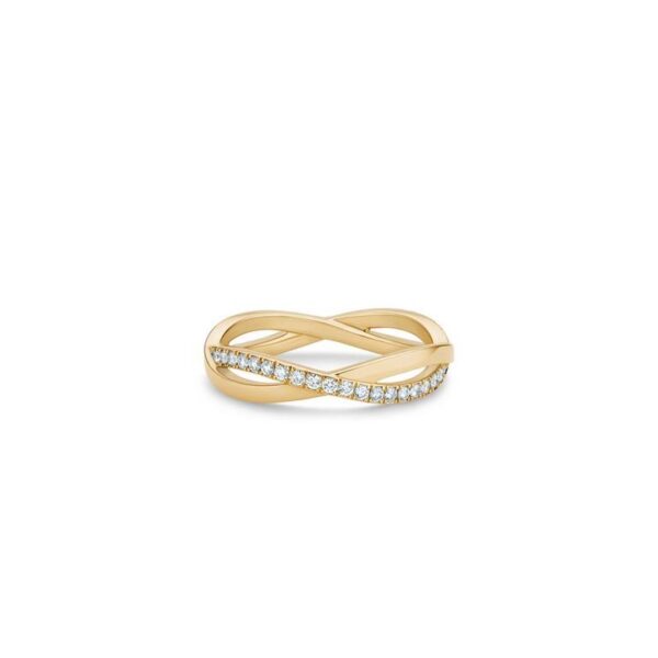 De Beers Eternity Bands Infinity half pavé band in yellow gold