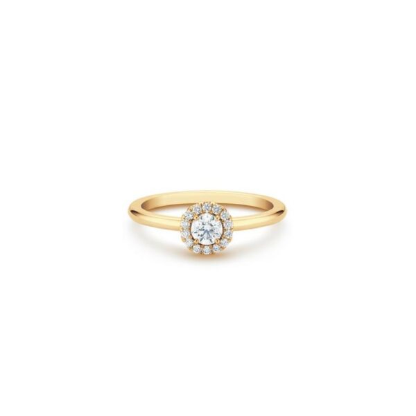 De Beers Engagement rings Aura round brilliant diamond ring in yellow gold