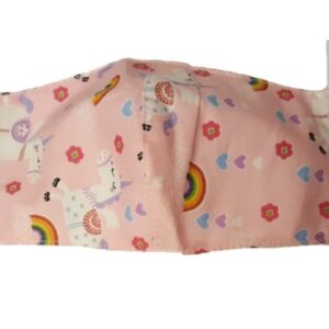 Pikkaboo Washable Mask - Unicorn Pink with Flowers Mini Kids