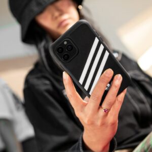 adidas SAMBA Apple iPhone 12 Mini Moulded Case - Back cover w/ 3 Stripes & Trefoil Design, Scratch & Drop Protection w/ TPU Bumper, Wireless Charging Compatible - Black/White - Image 3