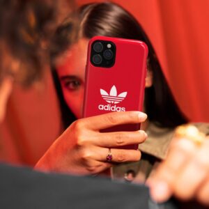 adidas SNAP Apple iPhone 12 Mini Trefoil Case - Back cover w/ Trefoil Design, Scratch & Drop Protection w/ TPU Bumper, Wireless Charging Compatible - Scarlet - Image 3