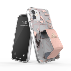 adidas SPORT Apple iPhone 12 Mini Clear Grip Case - Back cover w/ Grip or Stand, Scratch & Drop Protection w/ TPU Bumper, Wireless Charging Compatible - Pink Tint