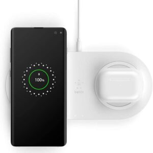 BELKIN 2x 10W Boost Up Dual Wireless Charging Pad with PSU - White - Image 3