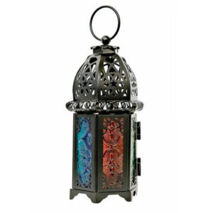 Ramadan Classic Metal Fanoos Candle Holder - Black