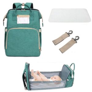Pikkaboo 4in1 Diaper Bag with Expandable Bed-Teal Green