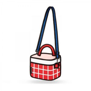 JUMP FROM PAPER Checked Handbag - Red 6.3 inch