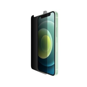 Belkin SCREENFORCE Privacy iPhone 12 Mini Screen Protector - Tempered Glass w/ AntiMicrobial Surface, 9H Hardness, Anti-Scratch, Case Friendly w/ Easy Align Tray - Privacy