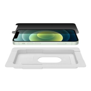 Belkin SCREENFORCE Privacy iPhone 12 Mini Screen Protector - Tempered Glass w/ AntiMicrobial Surface, 9H Hardness, Anti-Scratch, Case Friendly w/ Easy Align Tray - Privacy - Image 3