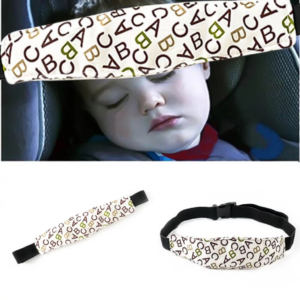 Pikkaboo - NapSafe Car Head Support - Brown Alphabet