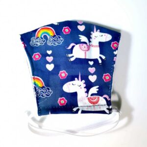 Pikkaboo Washable Mask - Navy Blue Unicorn Kids