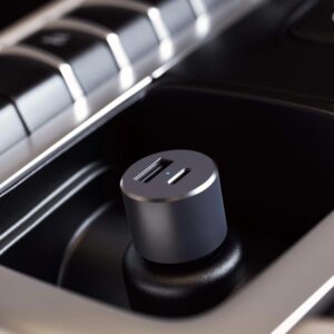 SATECHI 72W PD Dual Port Car Charger (USB-C + USB-A) - Space Gray - Image 3