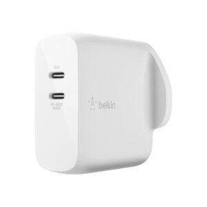 BELKIN BoostCharge Dual USB-C PD GAN Wall Charger - 68W PD Dual Port - White