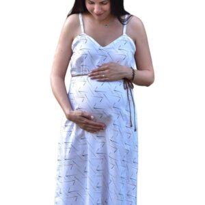 Sassy Slash Print Sleeveless Maternity Dress